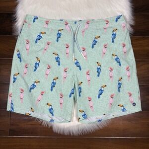 Johnnie-O Men's Size XXL Birds of Paradise Lined Swim Trunks Board Shorts‎
